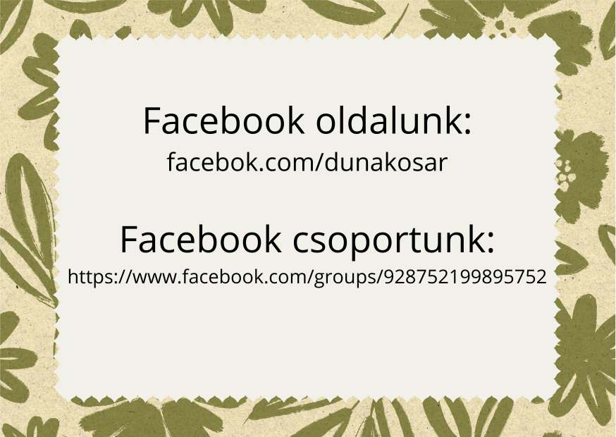 Kövesd facebook oldalunkat